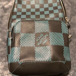 Louis Vuitton Blue and Black Crossbody Bag